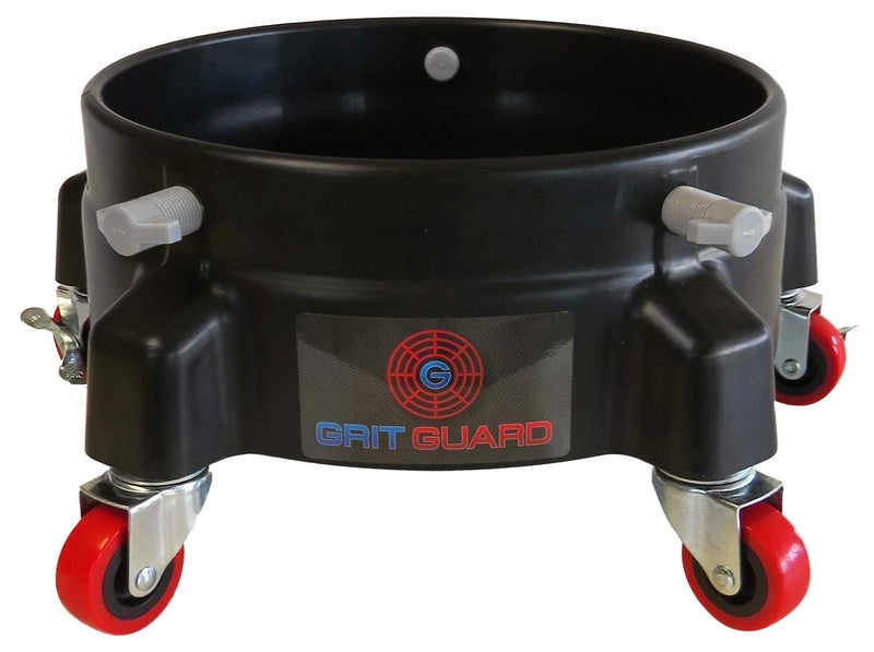 GRIT GUARD Bucket Dolly with Wheels - Rolling Detailing Wash Bucket with 5 Wheels and 2 Locking Casters Compatible with 2.5, 4, 5 and 6 Gallon Buckets (Black, 2" Red Casters) - Image 4